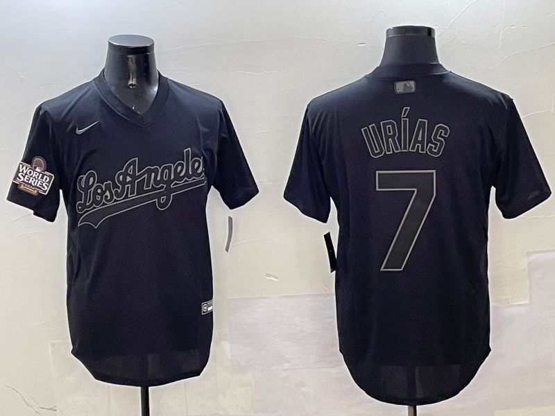 Men Los Angeles Dodgers #7 Urias Black Fashion Game 2025 Nike MLB Jersey style 3187->los angeles dodgers->MLB Jersey